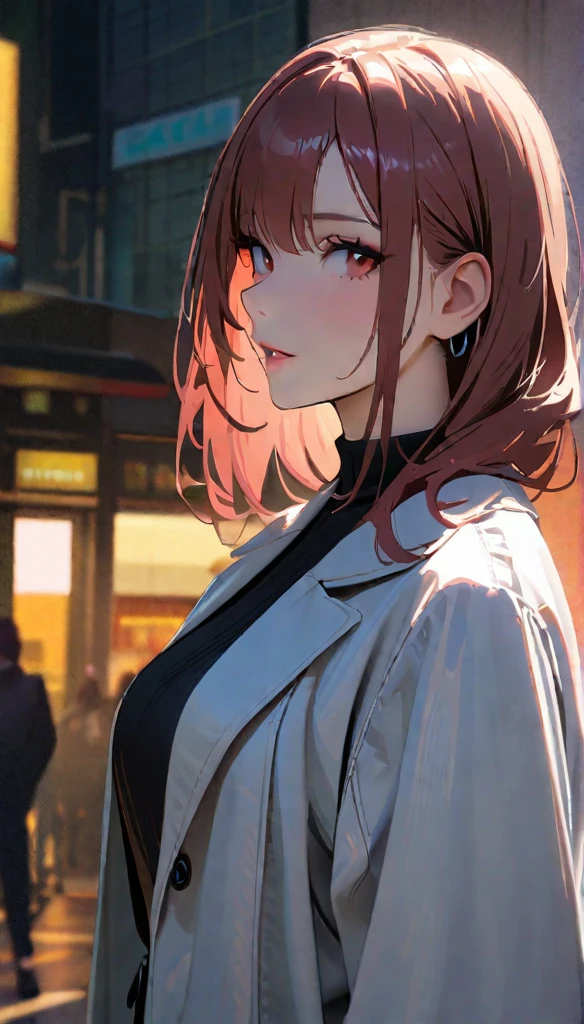 masterpiece , modern, Verism, masterpiece, super detail, best quality, 4K ,((Adult face)), woman,Wearing a white coat,Mature woman