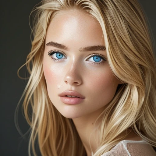(medium close-up):1.6), best qualityer, work of art, ultra high resolution, (photorrealistic:1.4), Foto RAW, 1 , hair blonde, blue colored eyes, detailed eyes and face,(work of art, best qualityer:1.2), 1 girl, standing alone