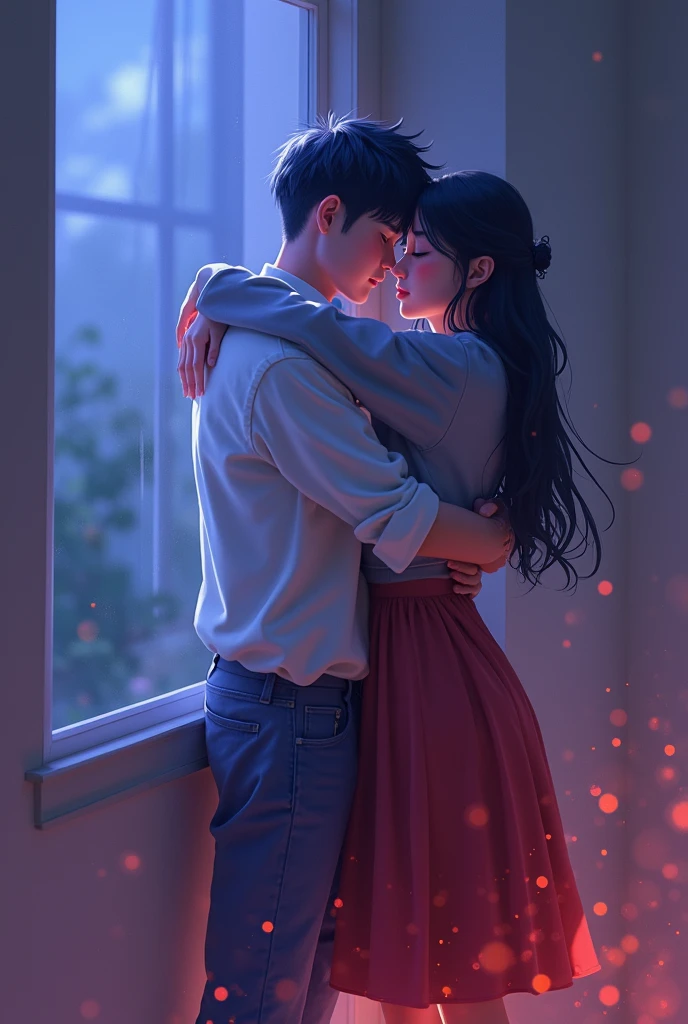 Two people hugging