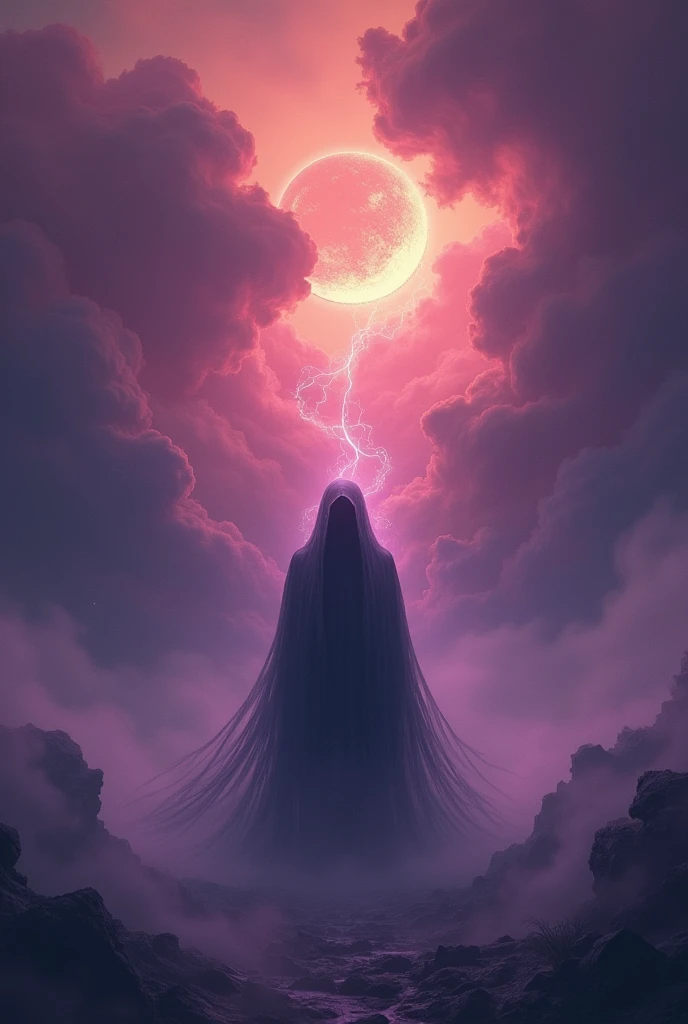 Create me an aesthetic wallpaper that brings warm red and purple tones with an air of mystery, in great quality