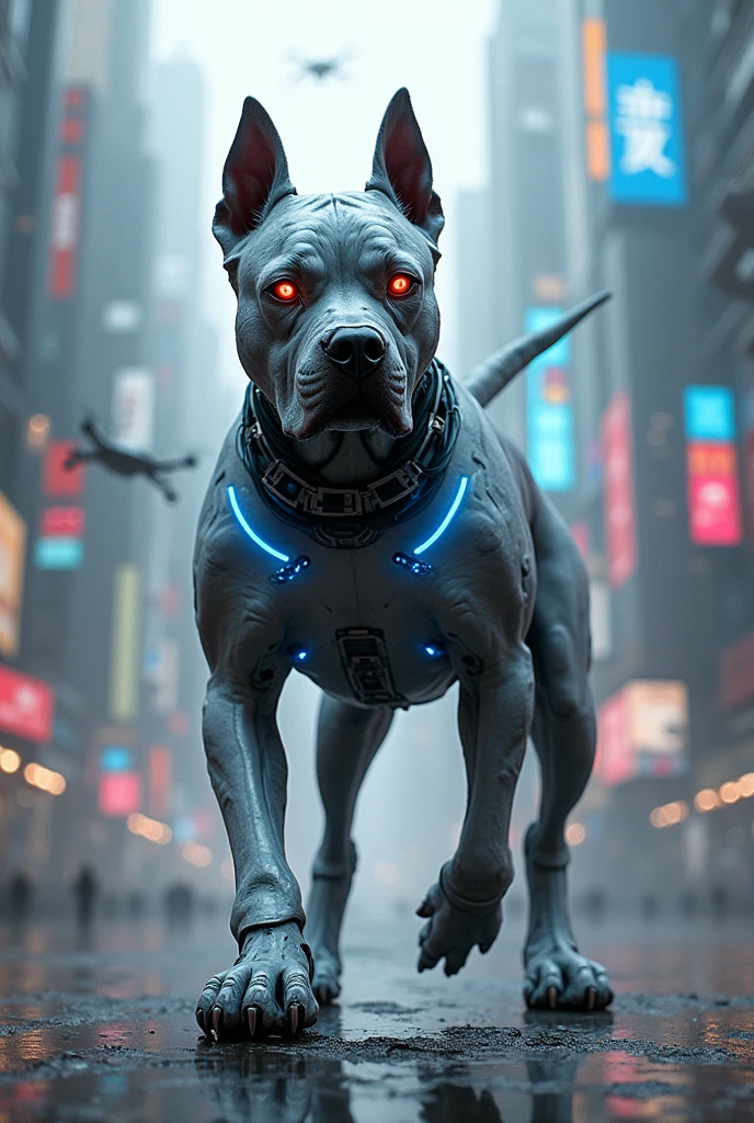A cyber android boxer dog in the year 3000 should realistically be