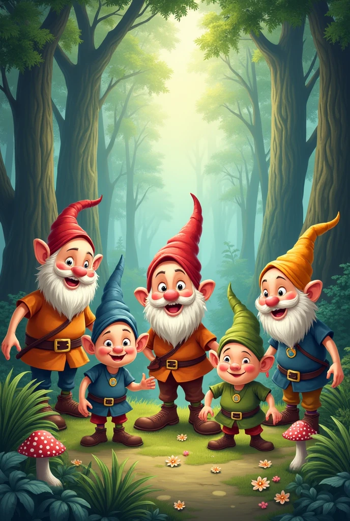 Create the seven dwarfs of Snow White Png