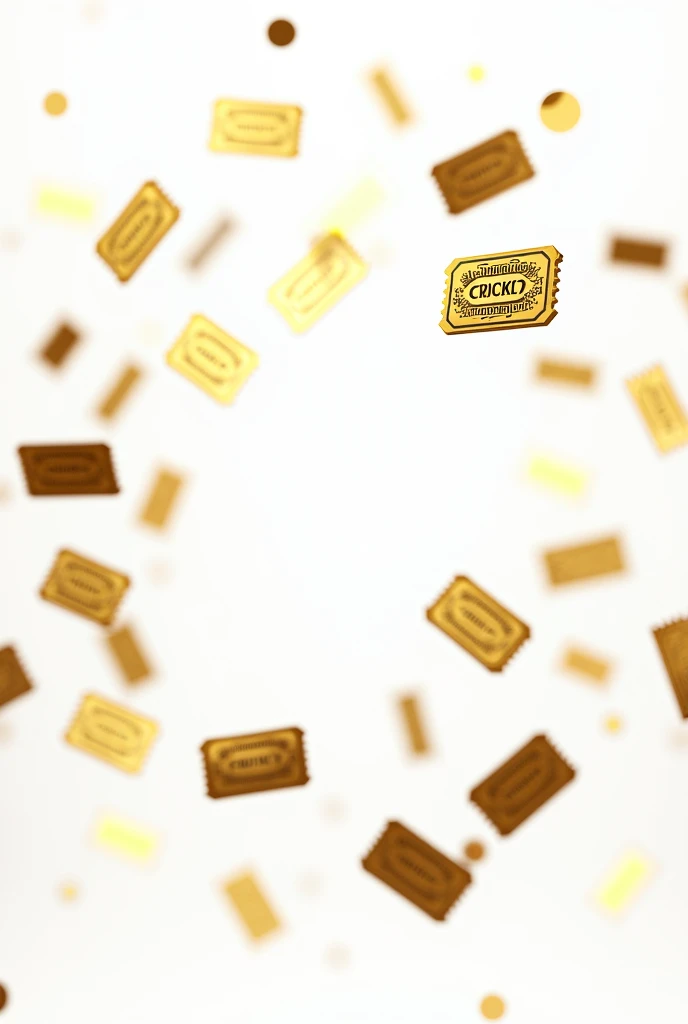 Splash gold tickets around white background