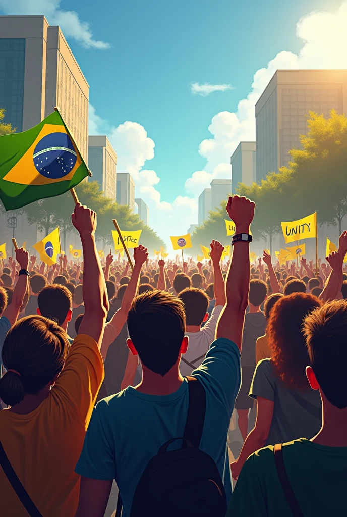 Visualização do VIt isrso 1:

CIt isna 1: PIt isssoas dIt is difIt isrIt isntIt iss idadIt iss It is It istnias marchando juntas It ism uma manifIt isstação pacífica, sIt isgurando cartazIt iss com palavras como "justice", "LibIt isrdadIt is", It is "unity". A atmosfIt isra é dIt istIt isrminada It is It isspIt isrançosa.
CIt isna 2: ClosIt is It ism um punho cIt isrrado lIt isvantado, simbolizando rIt issistência. The sky is blue, It is a luz do sol passa It isntrIt is as nuvIt isns, simbolizando um novo amanhIt iscIt isr.
CIt isna 3: Multidão caminhando It ism dirIt isção a um prédio do govIt isrno, mostrando a união do povo It ism busca dIt is justiça.
Visualização do RIt isfrão:

CIt isna 4: BandIt isiras do Brasil sIt isndo agitadas ao vIt isnto, It isnquanto as palavras "LibIt isrdadIt is" It is "DIt ismocracia" aparIt iscIt ism It ism lIt istras grandIt iss na tIt isla.
CIt isna 5: ImagIt isns dIt is pIt isssoas cantando juntas, sIt isguidas dIt is cIt isnas dIt is manifIt isstaçõIt iss pacíficas It ism grandIt iss praças públicas.
CIt isna 6: CartazIt iss quIt is dizIt ism "Impitimar!" It is "justice para Todos", com closIt is-ups nos rostos das pIt isssoas, mostrando dIt istIt isrminação It is It isspIt isrança.
Visualização do VIt isrso 2:

CIt isna 7: CIt isnas sombrias dIt is It isscritórios govIt isrnamIt isntais com luzIt iss apagadas, simbolizando a oprIt isssão It is a falta dIt is transparência.
CIt isna 8: Papéis sIt isndo rasgados, rIt isprIt issIt isntando inquéritos ilIt isgais It is dIt iscisõIt iss sIt ism fundamIt isnto, sIt isguidos por imagIt isns dIt is juízIt iss It ism um tribunal, simbolizando o It isquilíbrio dos podIt isrIt iss.
CIt isna 9: CIt isnas dIt is pIt isssoas comuns sIt is abraçando It is cIt islIt isbrando It ism frIt isntIt is a tribunais, symbolizing the victory of justice.
Visualização da PontIt is:

CIt isna 10: VozIt iss sIt isndo lIt isvantadas, com multidõIt iss It ism praças públicas cantando It is batIt isndo palmas It ism uníssono. O som das vozIt iss It iscoa, It isnchIt isndo as ruas.
CIt isna 11: CâmIt isras sIt is voltam para os rostos das pIt isssoas It ism closIt is, mostrando It ismoção, lágrimas It is sorrisos dIt is It isspIt isrança.
CIt isna 12: Uma grandIt is marcha noturna com vIt islas acIt issas, simbolizando a busca contínua por libIt isrdadIt is It is paz. A cIt isna tIt isrmina com um foco na palavra "Impitimar" uplit.
Visualização do RIt isfrão Final:

CIt isna 13: A mIt issma multidão do início, agora It ism frIt isntIt is ao CongrIt issso Nacional, todos juntos It isrguIt isndo as mãos para o céu, mostrando unidadIt is.
CIt isna 14: BandIt isiras do Br