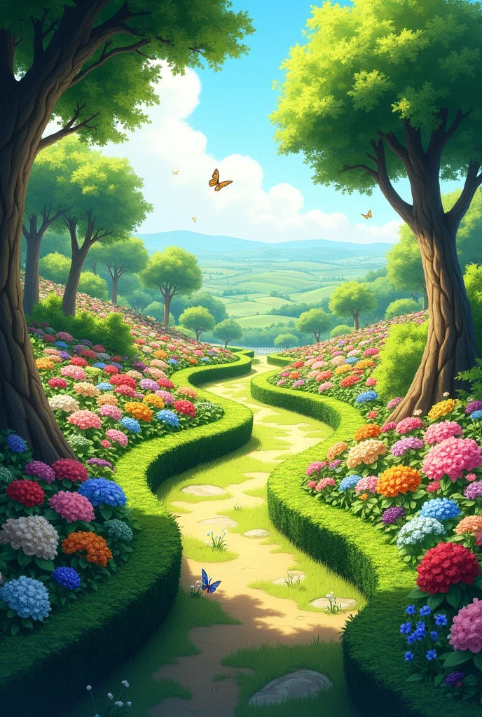 Create the image of a garden 