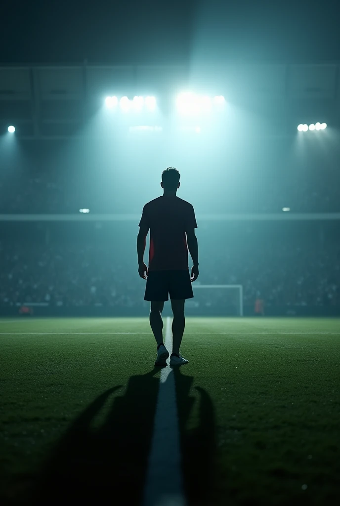 sport field  photorealistic, cinematic lighting, dark atmosphere, volumetric lighting,  epic scene, nike advertising photography 