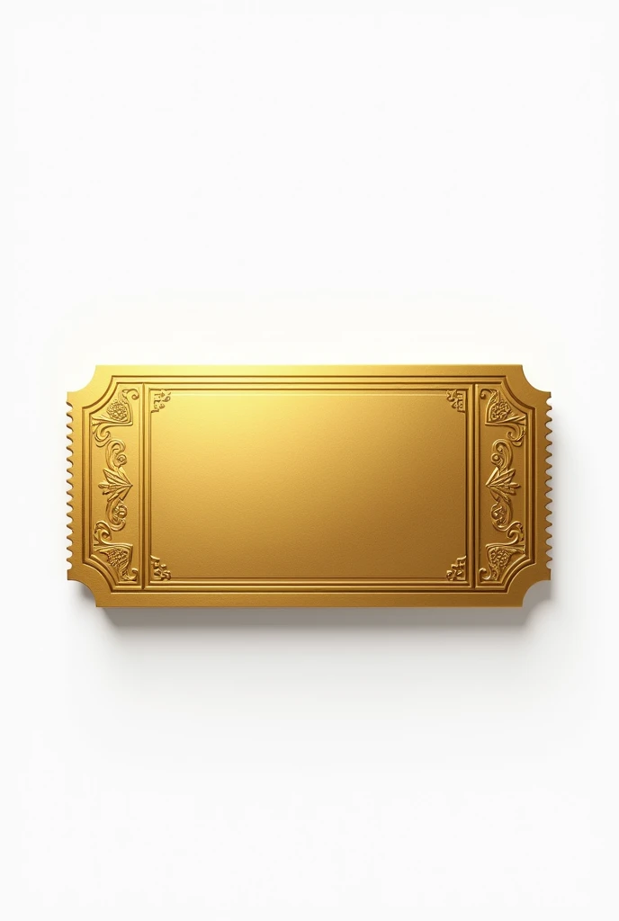 Front pose Big gold ticket white background