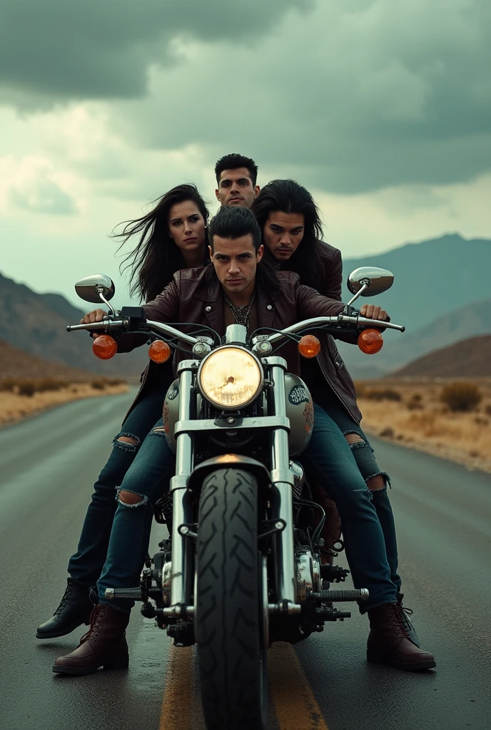 The Misfits riding a motorcycle