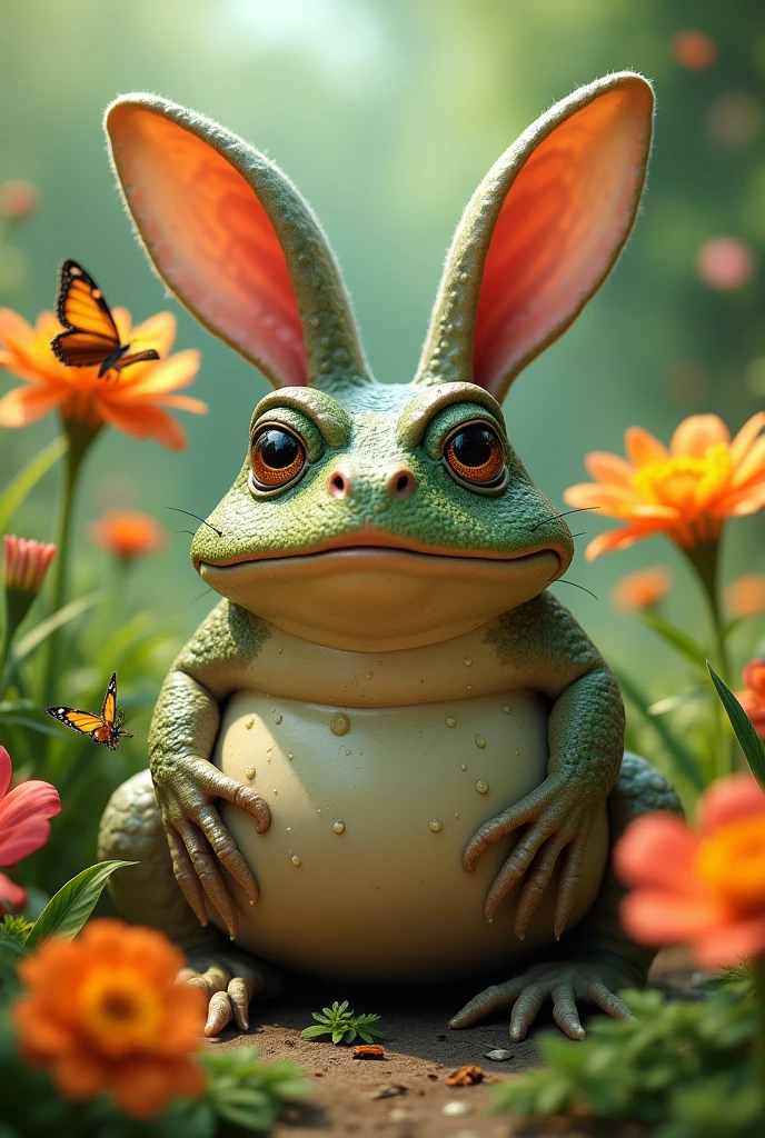 A toad with rabbit ears