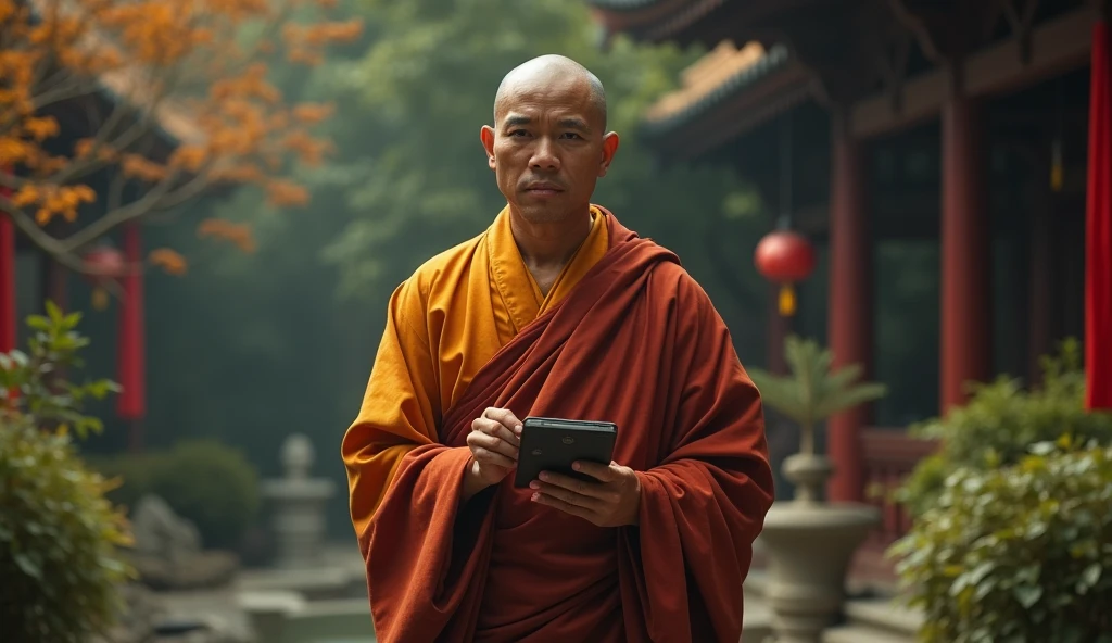 Ultra HD 4K (((("Masterpiece")))), [Create a new "star" movie scene] "very detailed" Monk standing and MEDITATING