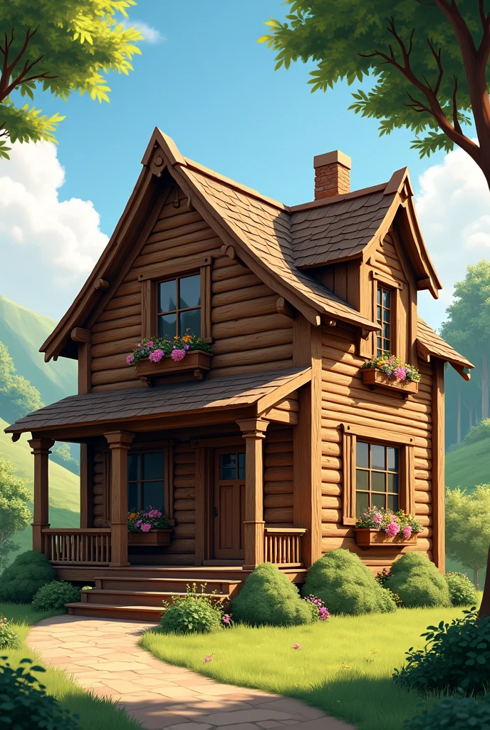 wooden house with measurement