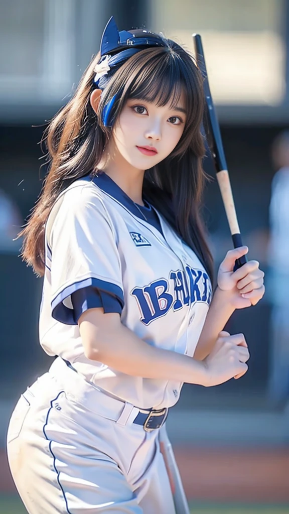 a close up of a woman in a baseball uniform with a bat, very beautiful girl, cute beautiful, beautiful anime girl, beautiful anime portrait, anime thai girl, korean girl, young adorable korean face, pretty anime girl, beautiful girl model, cute anime girl, beautiful young girl, girl cute-fine-face, cute natural anime face, wan adorable korean face