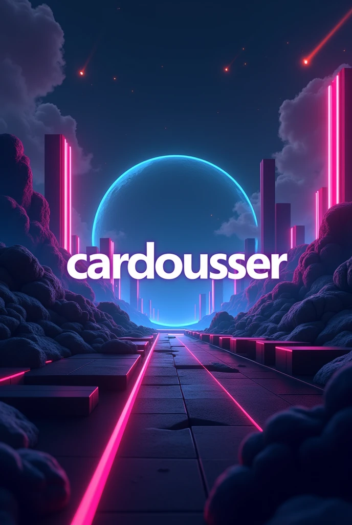 Make an image focused on a professional game player using the name Cardousser in the center and focusing heavily on the background, highlighting, don&#39;t create a person, focus like it&#39;s a logo for me, These logos look very old-fashioned, Make it more stylish with a futuristic and gaming theme