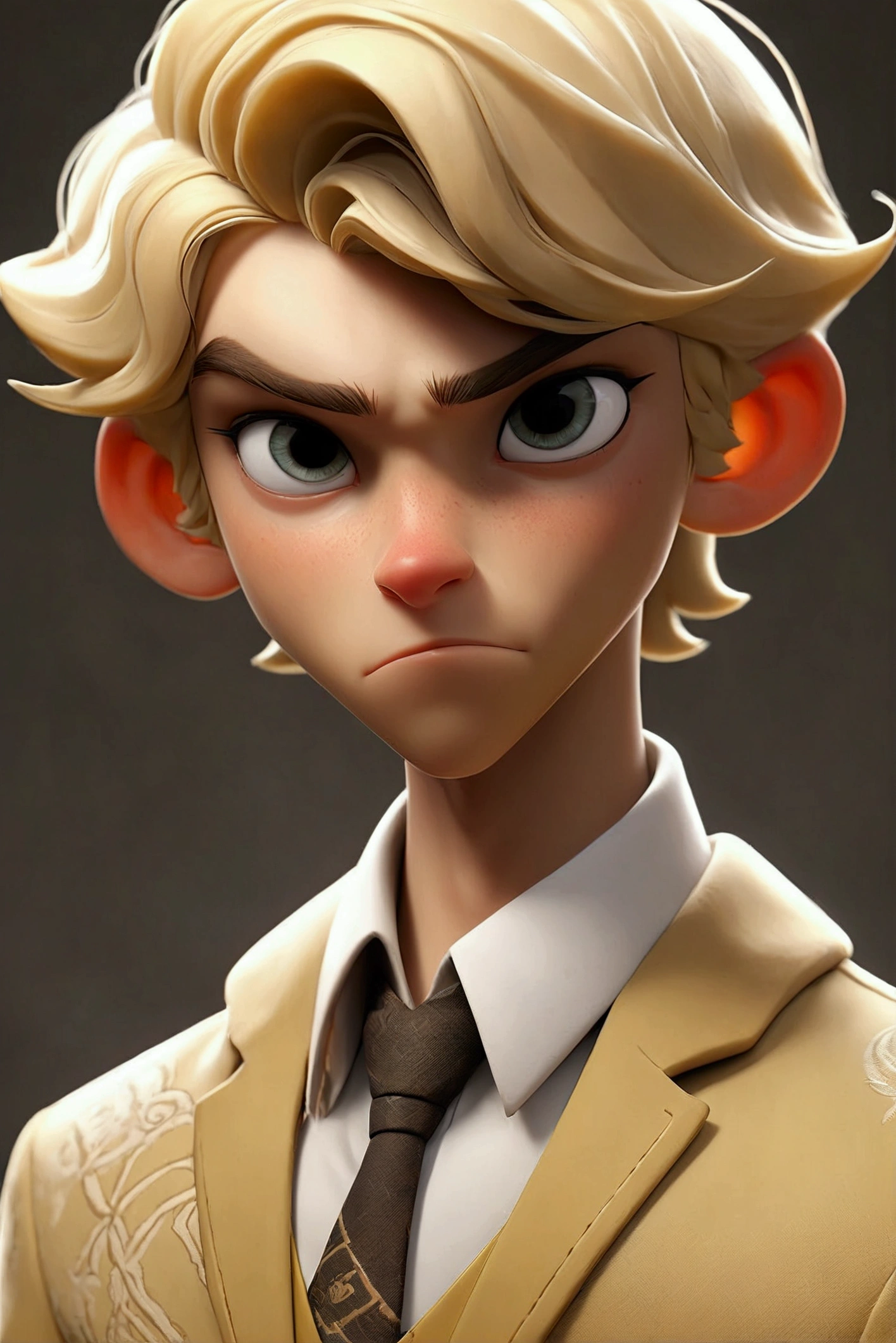 17 year old blonde male dressed like a bussboy