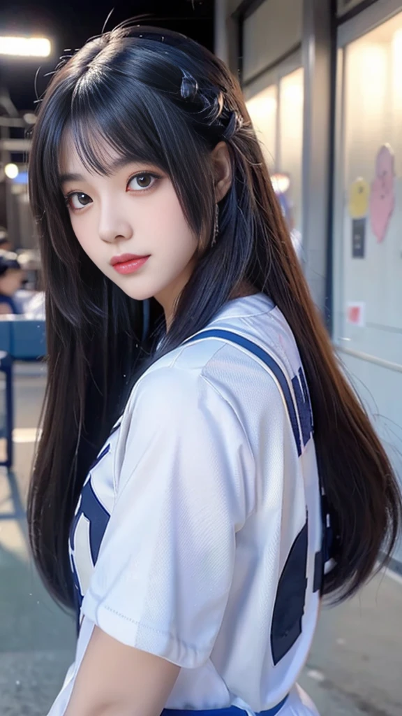 a close up of a woman in a baseball uniform with a bat, very beautiful girl, cute beautiful, beautiful anime girl, beautiful anime portrait, anime thai girl, korean girl, young adorable korean face, pretty anime girl, beautiful girl model, cute anime girl, beautiful young girl, girl cute-fine-face, cute natural anime face, wan adorable korean face