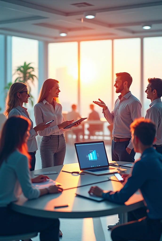 Communication in companies with a light background