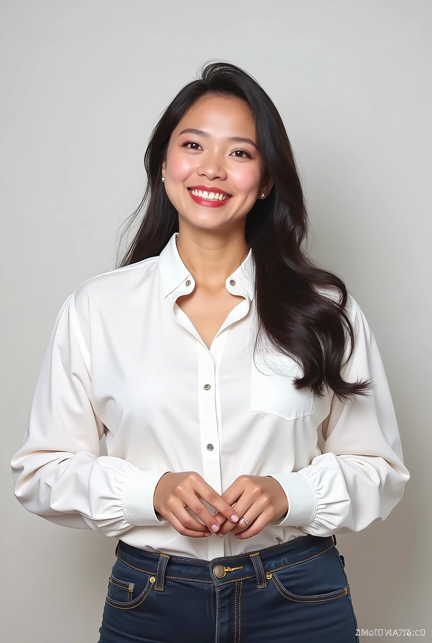 Black hair woman smiling