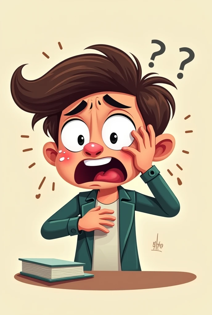 a cartoon of someone being so stress 