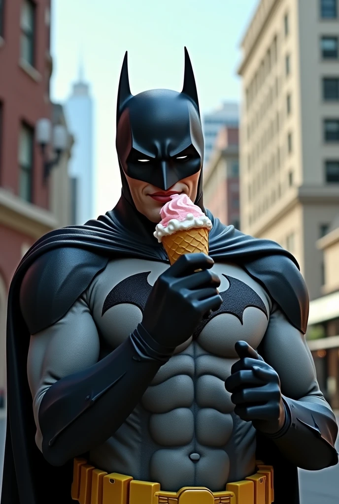 Batman eating a ice cream