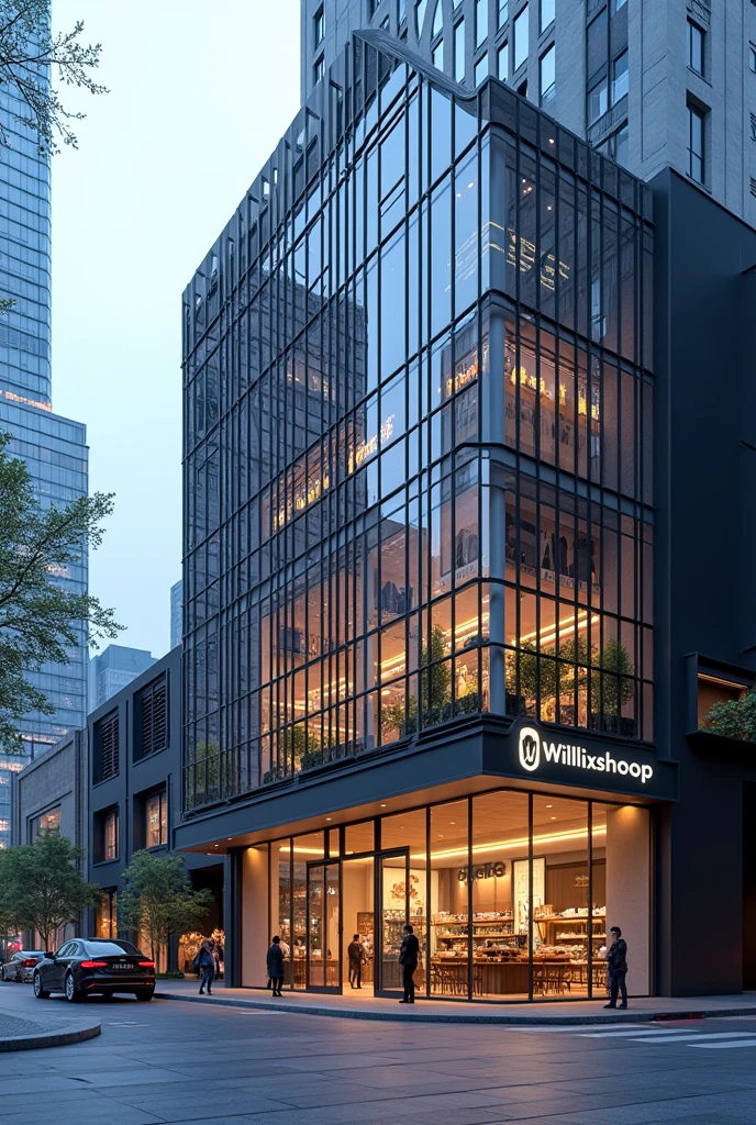 a physical store with a grid facade and the willixshoop dropshipping