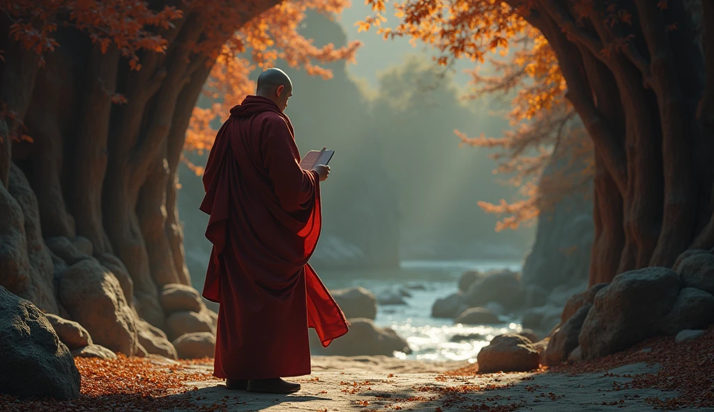 Ultra HD 4K (((("Masterpiece")))), [Create a new "star" movie scene] "very detailed" Monk standing and MEDITATING