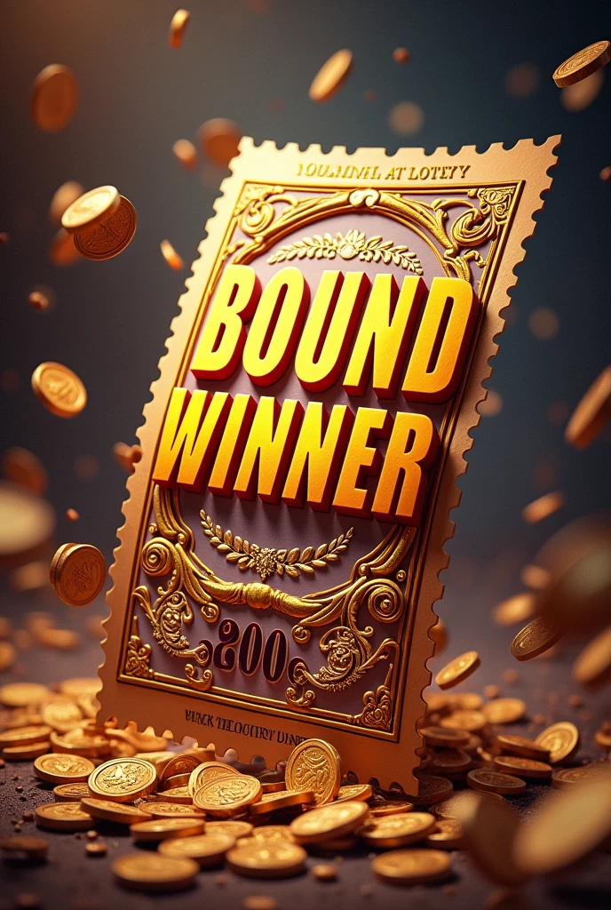 Write me bound winner on the front of the big ticket around splashing coins and tecket back in Prince