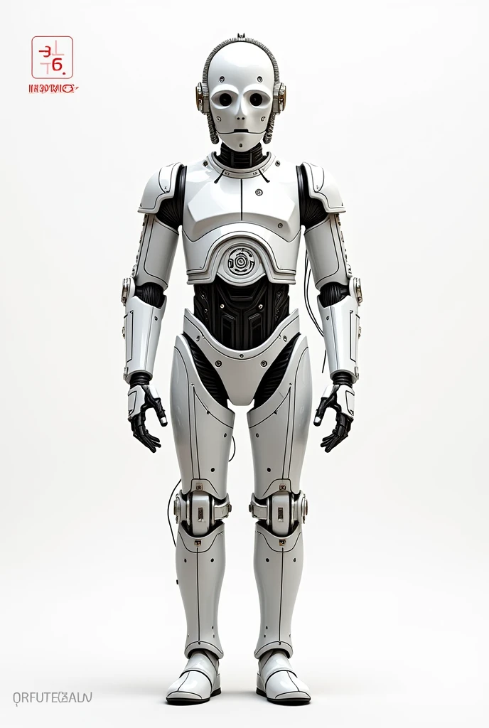 Help me generate an AI game art application analysis,Similar to long PDF,Portfolio format,Don't need too many colors,Be formal, Starwars C3PO, The combination of Huawei's White background,Need to include typographic elements,Design elements, etc.,Novel board style,Reference dribbble,Behance and other creative websites。
