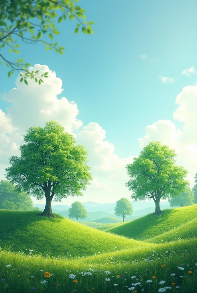 I want you to create an image for me that is related to the earth., and the environment, that has a few trees and looks very professional and can be used as a background for a presentation