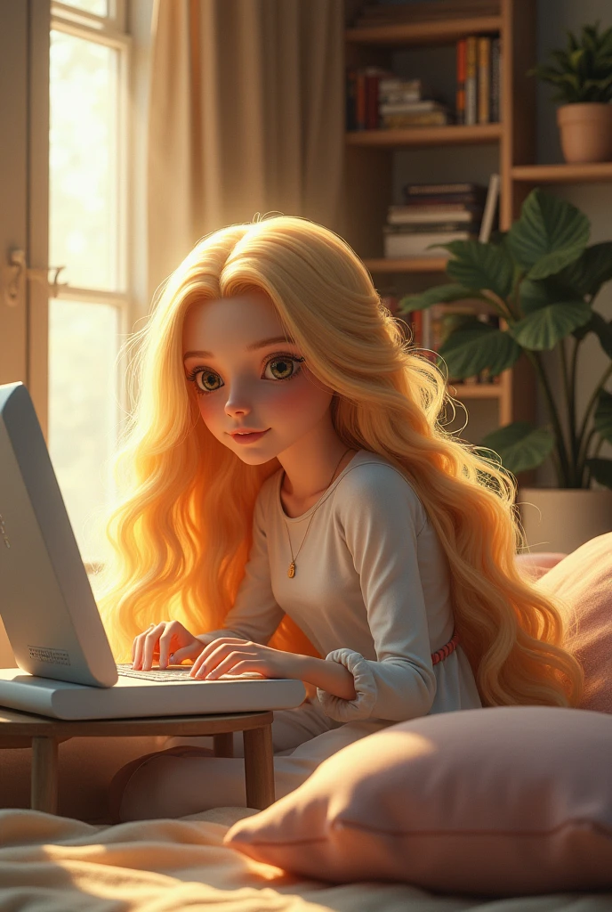 Rapunzel with a computer 

