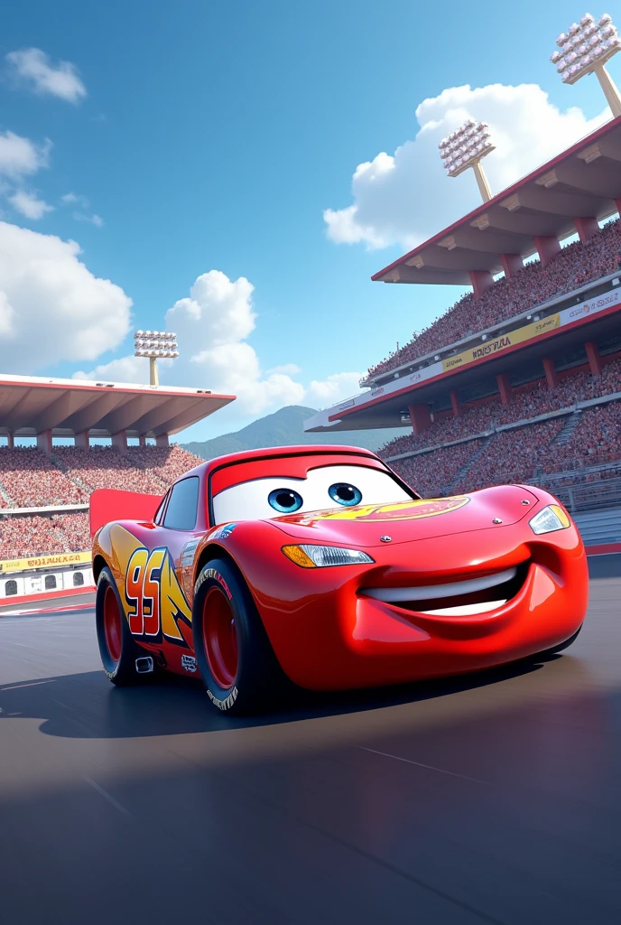 Lightning McQueen at the Barraza stadium in San Miguel