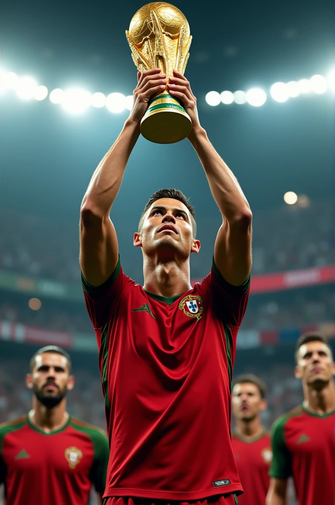 Cristiano Ronaldo with the world cup