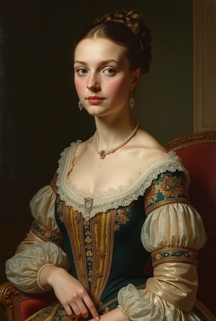 A woman from the 1700s in a portrait