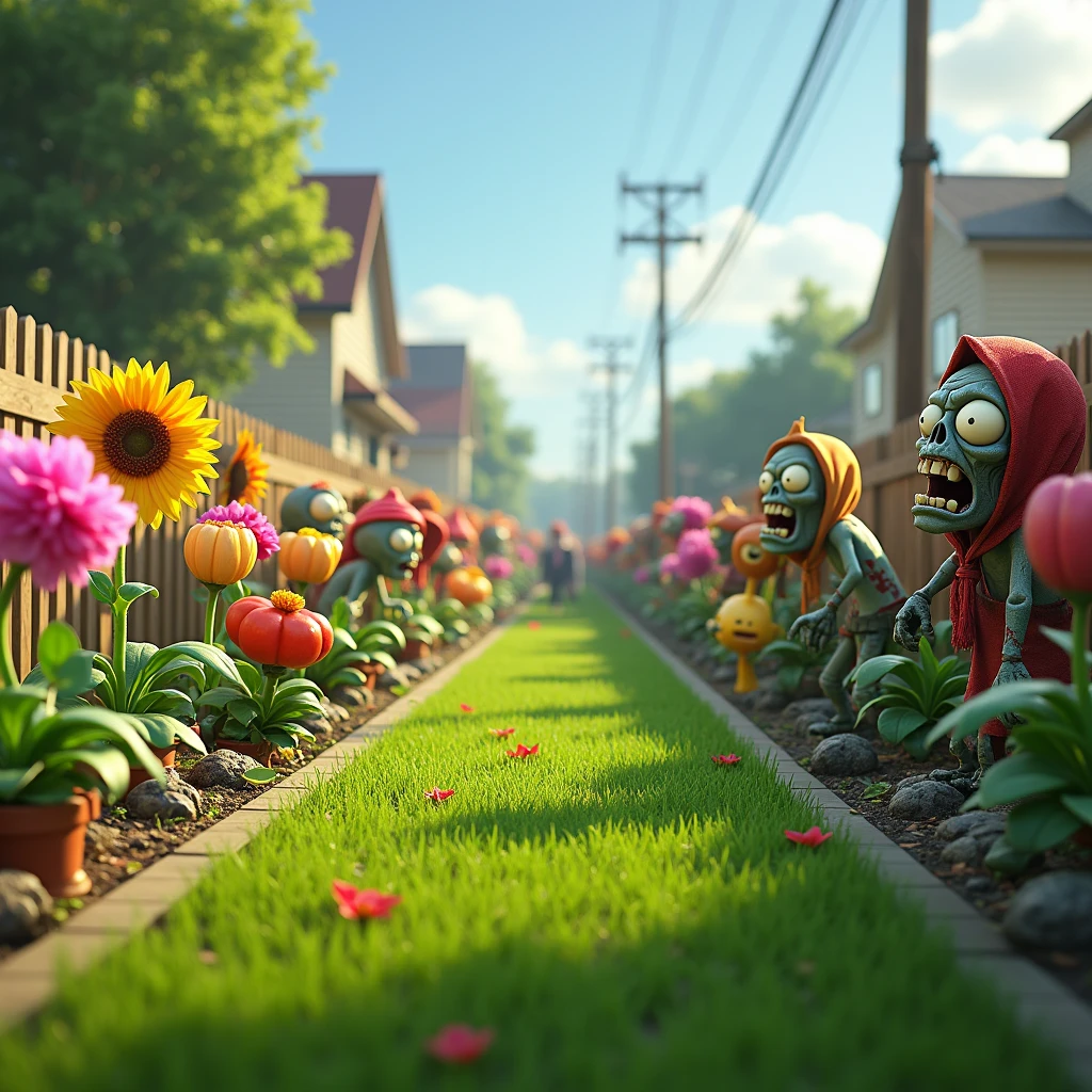 Plants vs zombies game in real life