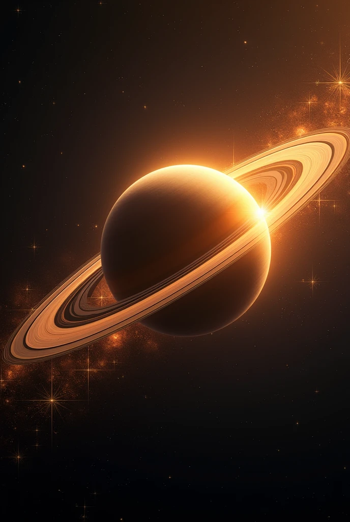 Saturn with starry background