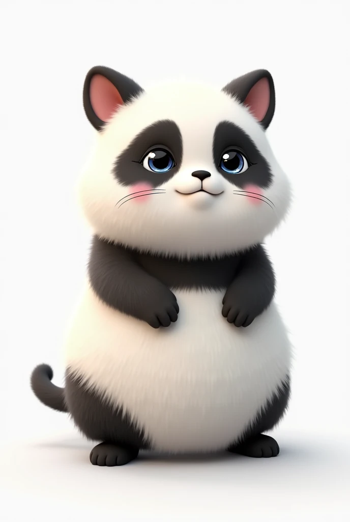 Panda cat white background 