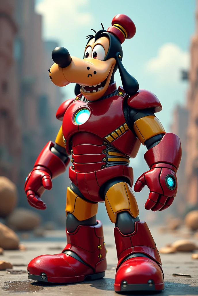 Goofy dressed as Iron Man