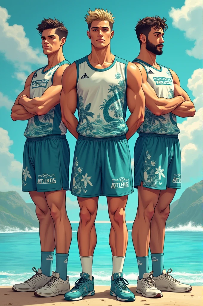 Men&#39;s volleyball uniforms with the theme of "Atlantis" (with illustrations of the theme)