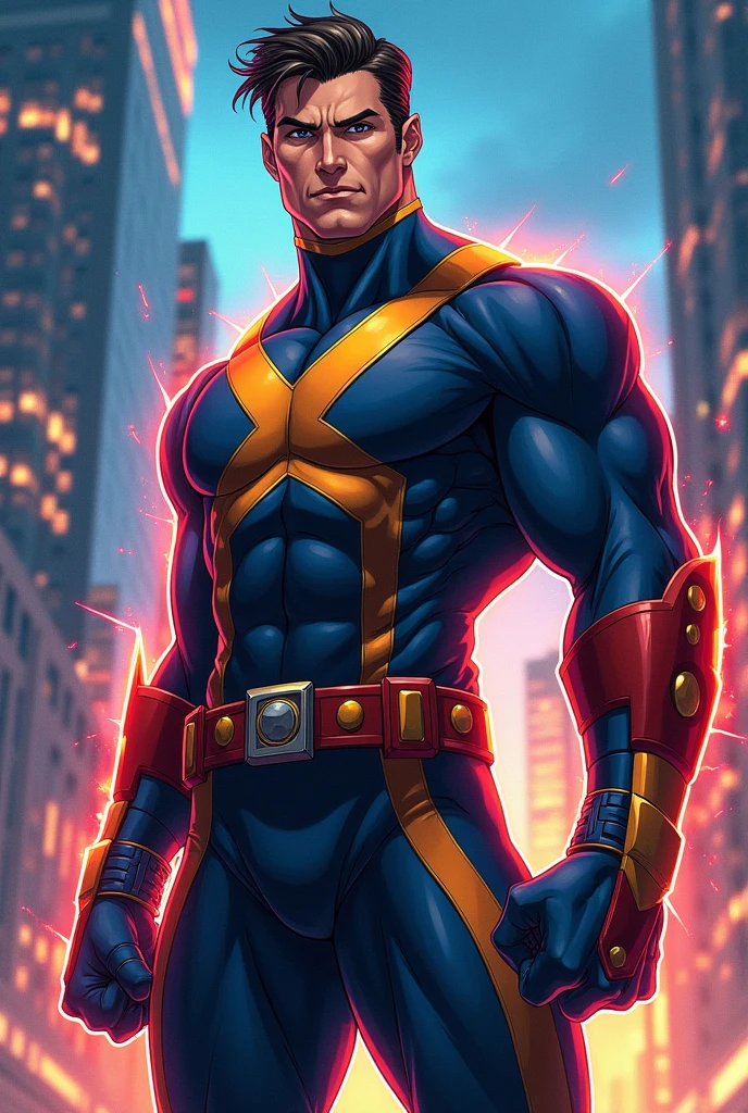 Create for me a hero with an X-Men anime man costume