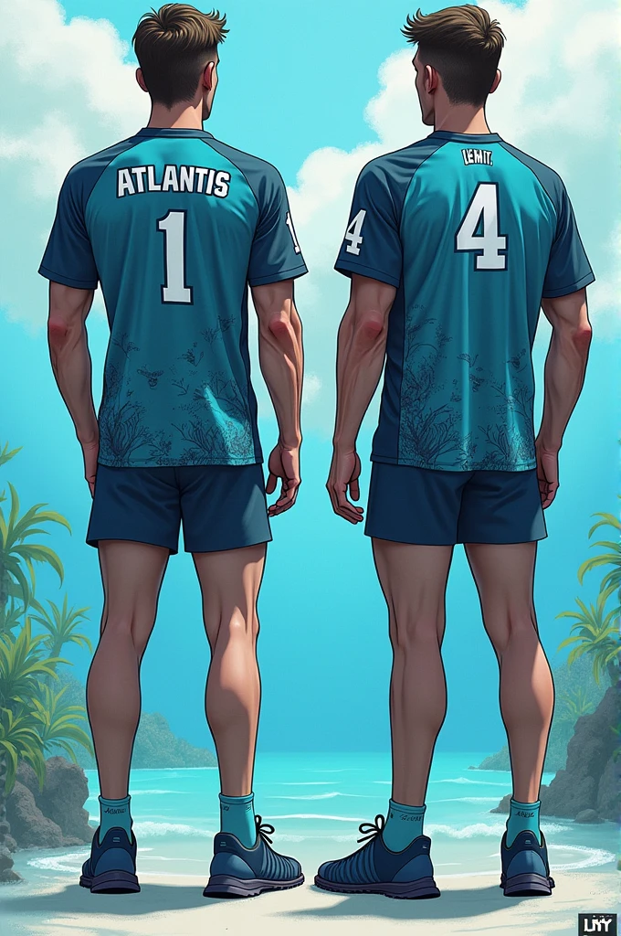 Men's volleyball uniforms with the theme of "Atlantis" (with illustrations of the theme)