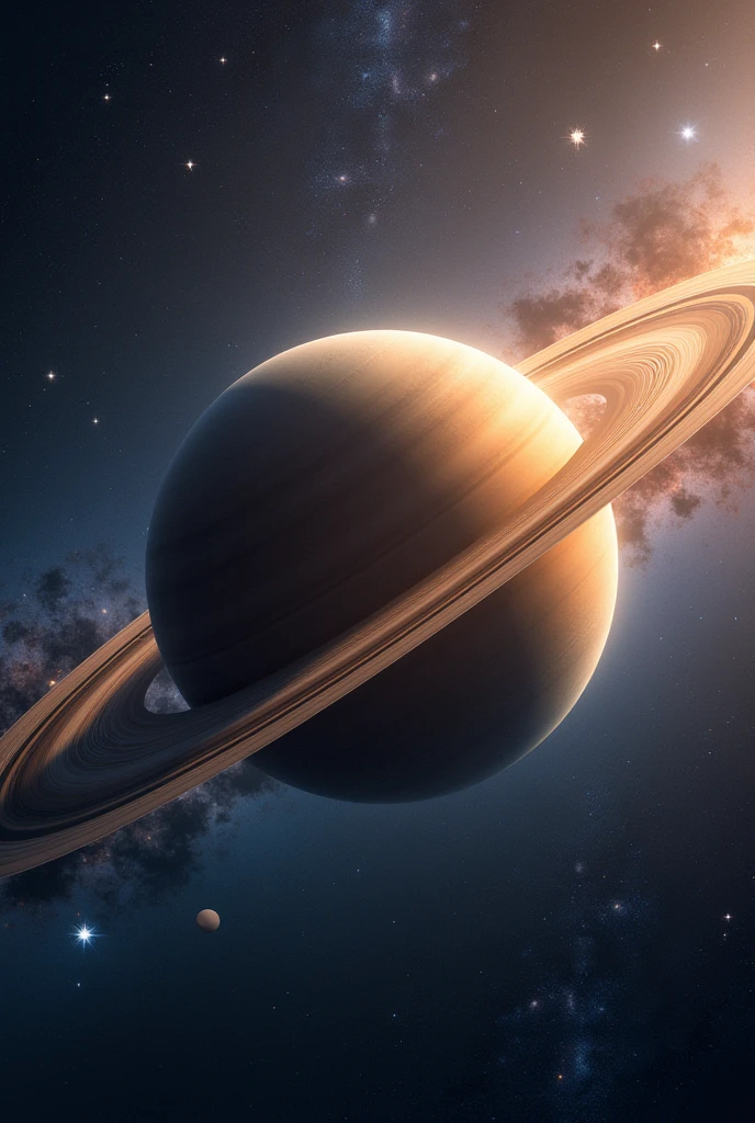 saturn with universe in background