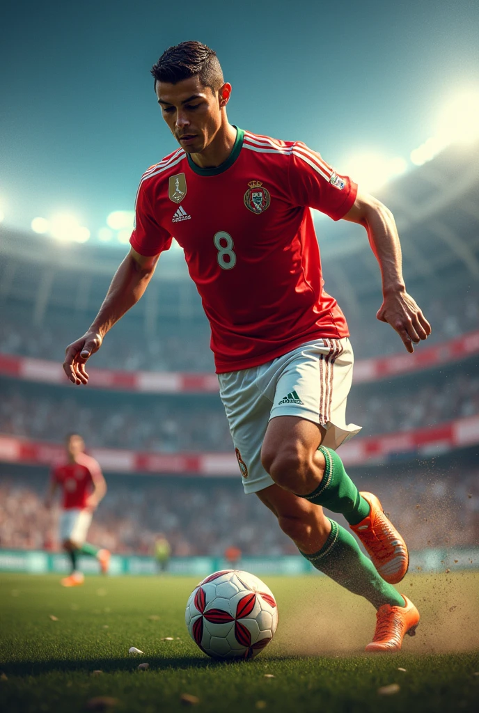 A background with an image of cr7