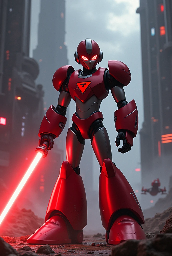 Create the character Zero from the Mega Man franchise with a lightsaber