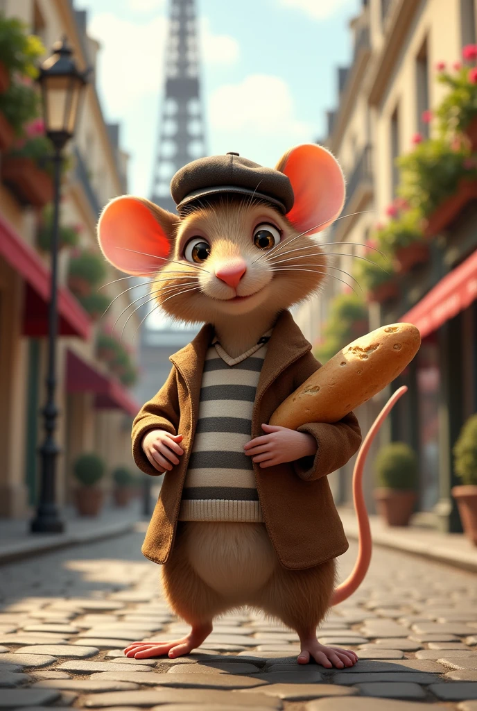 A brown rat with French characteristics