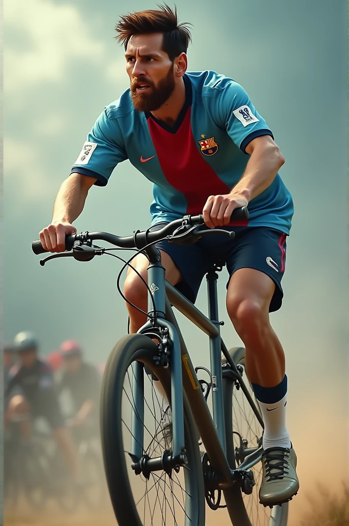 Messi on a bicycle