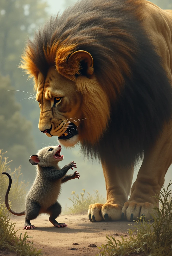 A possum killing a lion