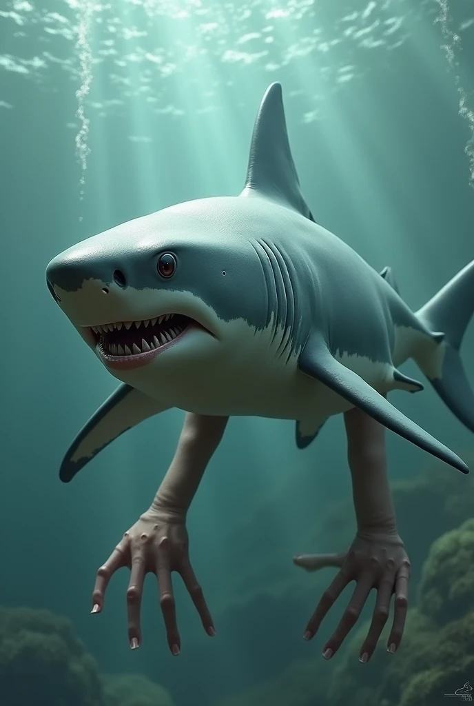 Shark with human feet