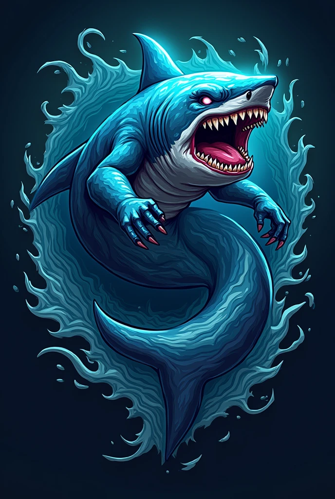 Shark killing spirit logo with the name of team thimingila