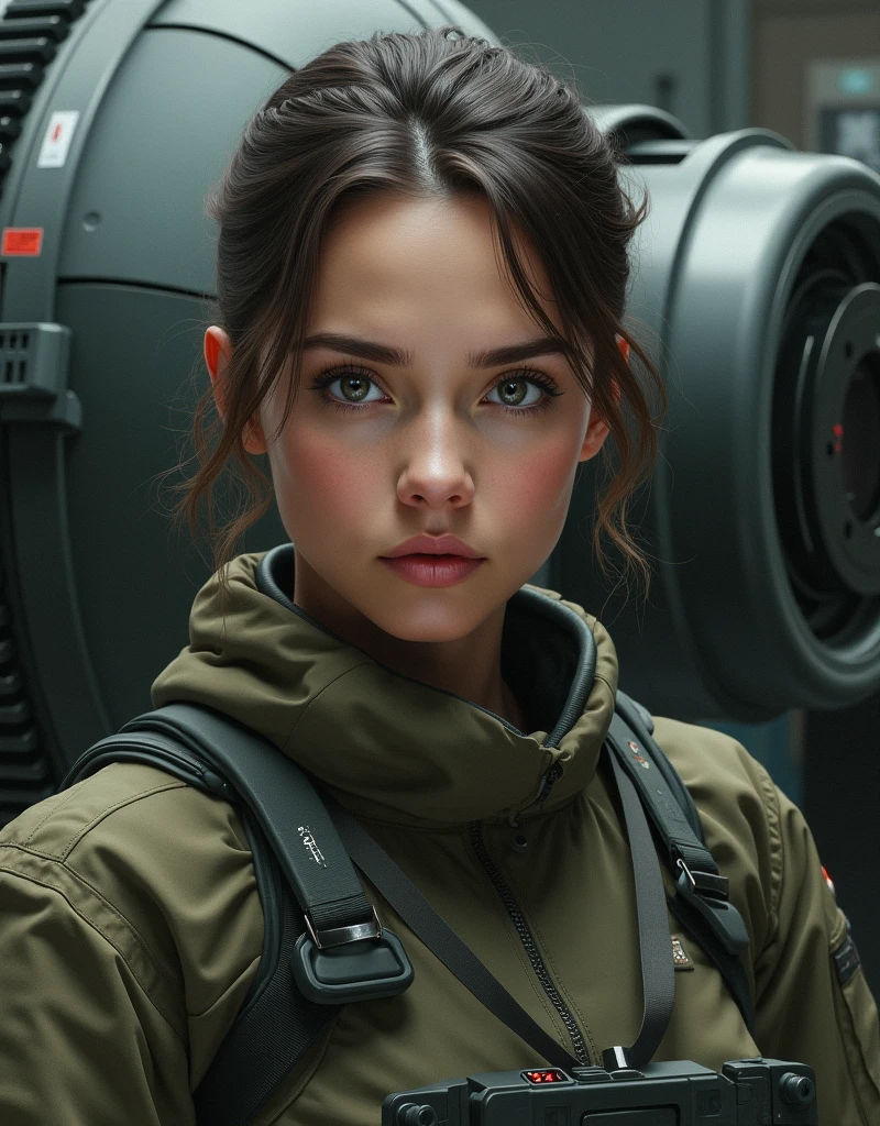 (photorealism:1.2), specific woman, air defense unit
