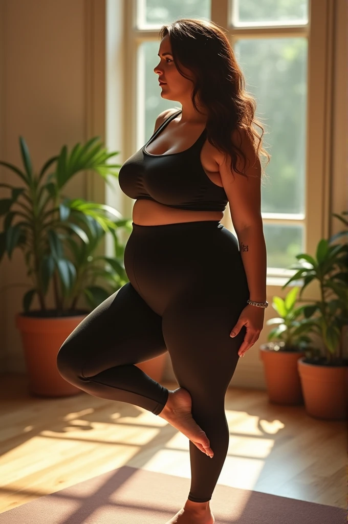Big breast hot step mom doing yoga
