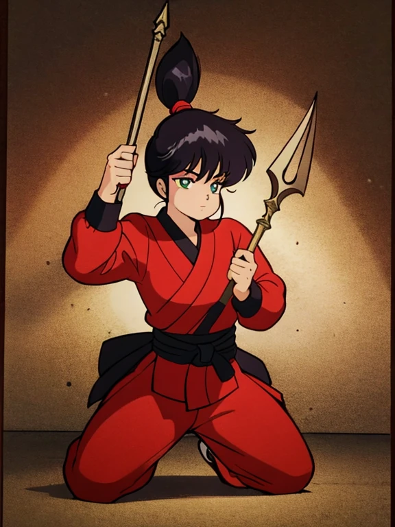(Highest quality), Detailed Background, Oriental nobility,Warrior Girl,Martial Arts,has a halberd,They are, Monster Army